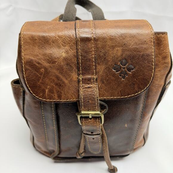 Patricia Nash Leather Backpack Purse Brown Distressed Vintage Boho Satchel Bag
